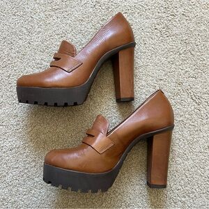 SCHUTZ Penny Loafer Brown Chunky Heel